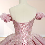 Pink Ball Gown Off the Shoulder Quinceanera Dresses - Curvevia