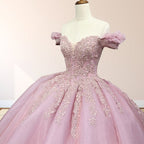 Pink Ball Gown Off the Shoulder Quinceanera Dresses - Curvevia