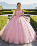 Sky Blue Ball-Gown Tulle 3D Flowers Sweetheart Quinceanera Dresses - Curvevia