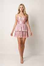 Black Spaghetti Straps A Line Metallic Pleated Short Wedding Guest Dress With Beading - Curvevia