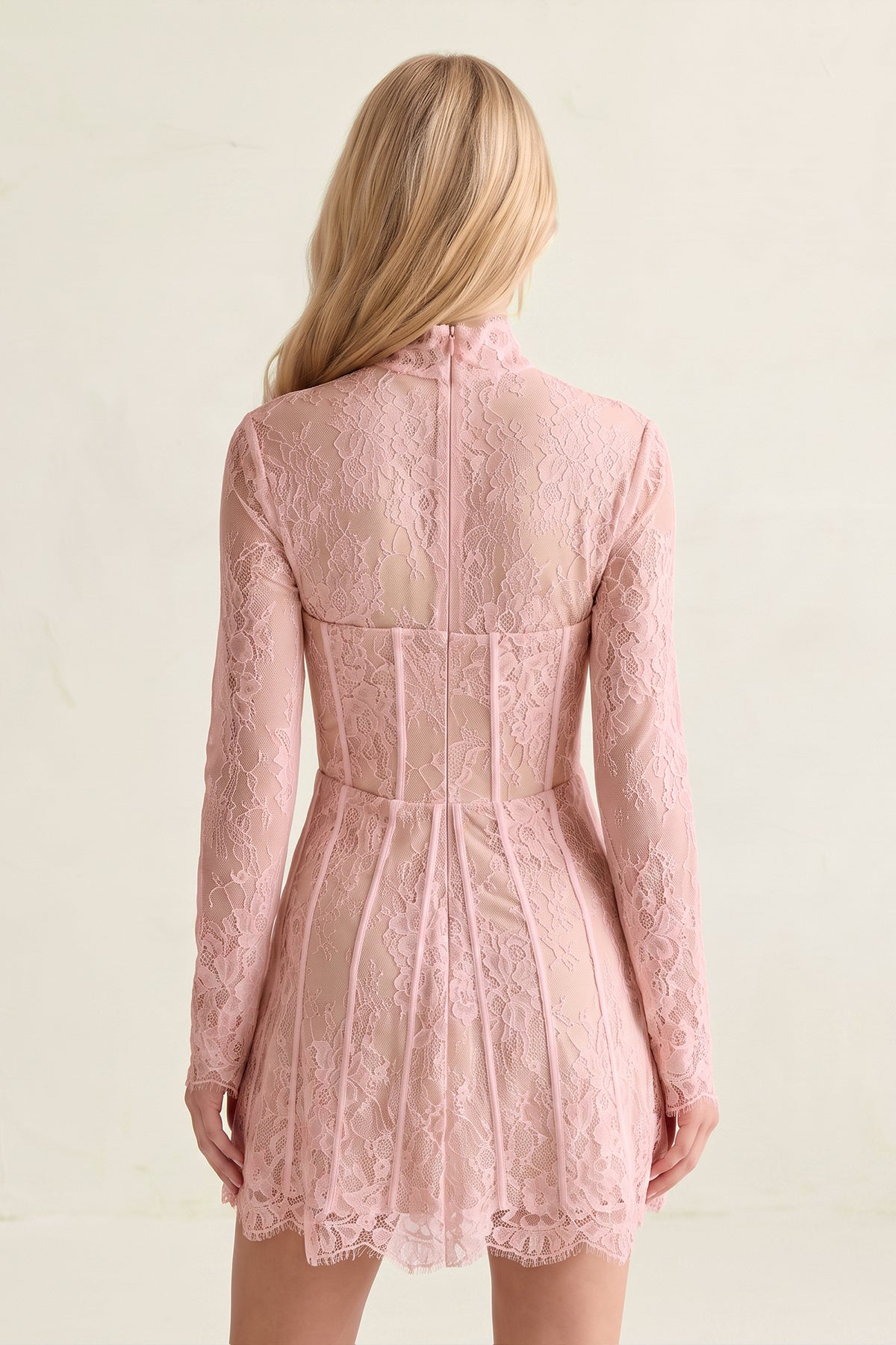 Charming Sheath High Neck Lace Short Wedding Dresses - Curvevia