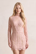 Charming Sheath High Neck Lace Short Wedding Dresses - Curvevia