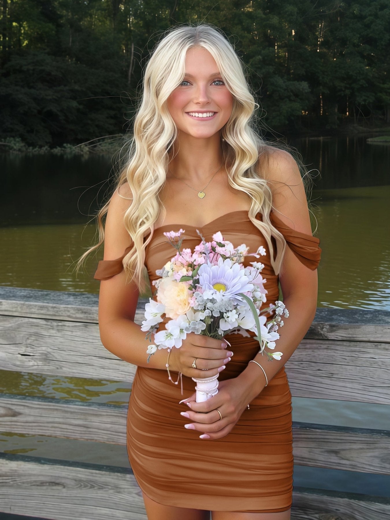 Pink Off The Shoulder Tulle Short Homecoming Dresses - Curvevia