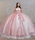 Pink Quinceanera Dresses Off The Shoulder with Appliques - Curvevia