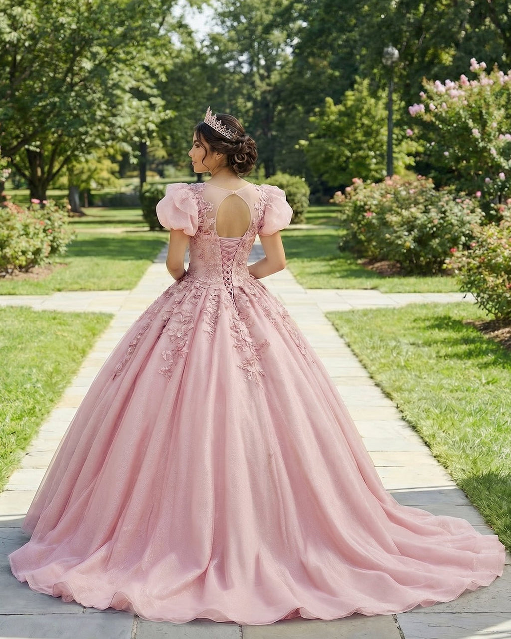 Romantic Quinceanera Organza Dress Ball Gown - Curvevia