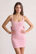 Black Scoop Neck Sheath Satin Beaded Homecoming Dress - Curvevia