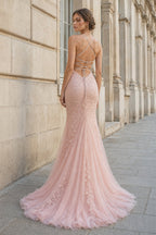 Mermaid Spaghetti Straps Lace Evening Dress - Curvevia