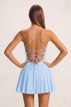 Pink Spaghetti Straps Jacquard Chiffon A-Line Homecoming Dress - Curvevia
