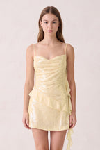 Pink Spaghetti Straps Sequin Ruched Ruffled Sheath Homecoming Dress - Curvevia