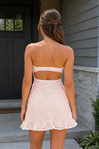 Yellow Sweetheart Embroidered Tulle Ruffled A-Line Homecoming Dress - Curvevia
