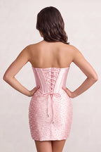 Yellow Sweetheart Sheath Satin Corset Homecoming Dress With Pearl - Curvevia