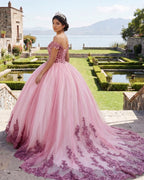 Royal Blue Tulle Off The Shoulder Quinceanera Dress - Curvevia
