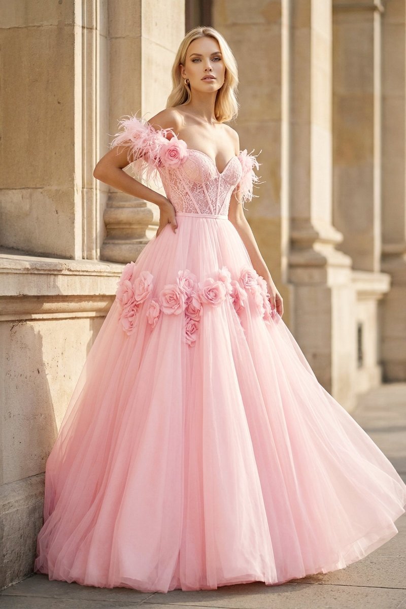 PRINCESS A-LINE OFF THE SHOULDER LACE TULLE Mother of the Bride Dress - Curvevia
