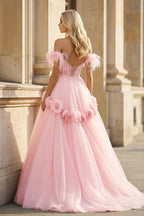 PRINCESS A-LINE OFF THE SHOULDER LACE TULLE Mother of the Bride Dress - Curvevia