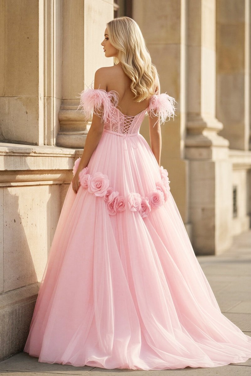 PRINCESS A-LINE OFF THE SHOULDER LACE TULLE Mother of the Bride Dress - Curvevia