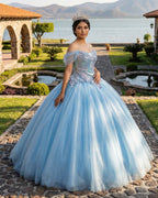 Quinceanera Dress Princess Short Sleeve Ball Gown Sequins Party Dresses - Curvevia