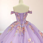 Princess Off the Shoulder Appliques Chapel Train Quinceanera Dresses - Curvevia