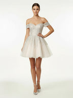 Lace White Appliques A-Line Short Wedding Dress - Curvevia