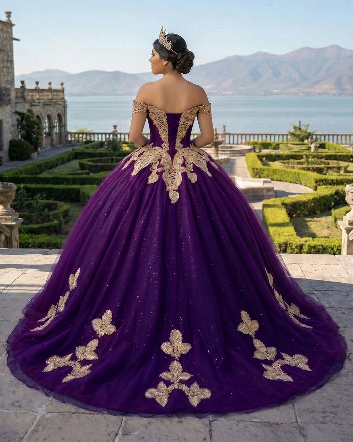 Royal Blue Off the Shoulder Quinceanera Dresses with Appliques - Curvevia