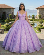 Purple Sweetheart Sequined Evening Party Dress - Curvevia