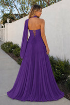 A Line Light Pink Sweetheart Chiffon Long Prom Dress - Curvevia