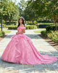 Quinceanera Dress With Sequins Off the Shoulder Chapel Train - Curvevia