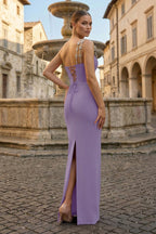 Hot Pink One Shoulder Rhinestones Pleated Long Mother of the Bride Dress - Curvevia
