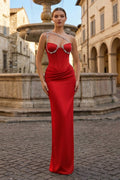 Hot Pink One Shoulder Rhinestones Pleated Long Mother of the Bride Dress - Curvevia