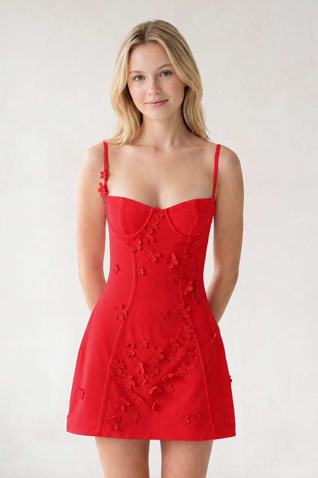 Pink A-Line Appliqued Spaghetti Straps Short Homecoming Dress - Curvevia