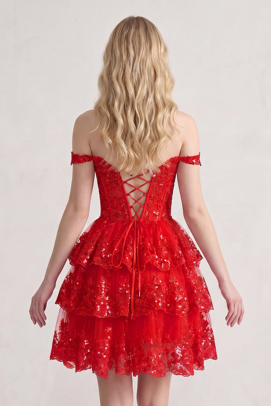 Navy Blue A-Line Sweetheart Tiered Short Homecoming Dresses - Curvevia