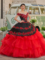 Red Off the Shoulder Quinceanera Dresses with Appliques - Curvevia
