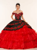 Red Off the Shoulder Quinceanera Dresses with Appliques - Curvevia