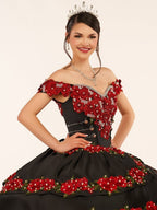 Red Off the Shoulder Quinceanera Dresses with Appliques - Curvevia