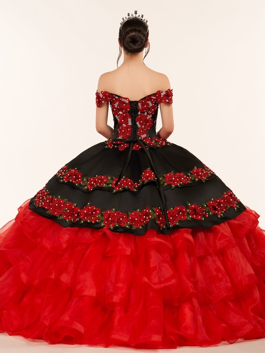 Red Off the Shoulder Quinceanera Dresses with Appliques - Curvevia