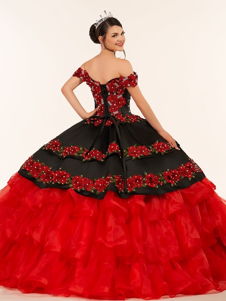 Red Off the Shoulder Quinceanera Dresses with Appliques - Curvevia