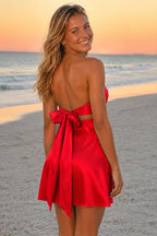 Aqua Sweetheart A Line Short Homecoming Dresses With Keyhole - Curvevia