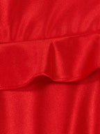 Red Sweetheart Satin Ruffles Short Homecoming Dresses - Curvevia