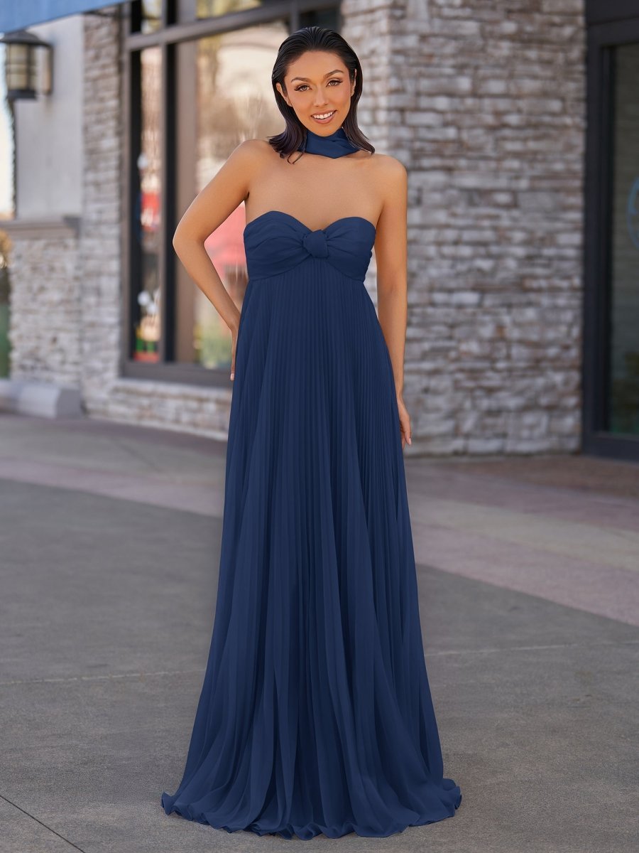 A Line Light Pink Sweetheart Chiffon Long Prom Dress - Curvevia