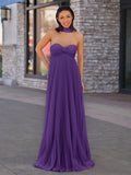 A Line Light Pink Sweetheart Chiffon Long Prom Dress - Curvevia