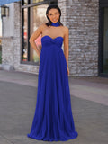 A Line Light Pink Sweetheart Chiffon Long Prom Dress - Curvevia