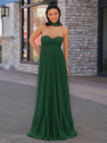 A Line Light Pink Sweetheart Chiffon Long Prom Dress - Curvevia