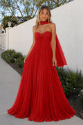 A Line Light Pink Sweetheart Chiffon Long Prom Dress - Curvevia