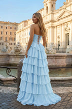 Pink Sweetheart A Line Chiffon Ruffled Wedding Guest Dress With Appliques - Curvevia