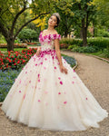 Romantic Heart  Off-the-Shoulder Tulle Quinceañera Dress - Curvevia