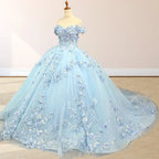 Romantic Sleeveless Beading Quinceanera Dresses with 3D Flower Appliques - Curvevia