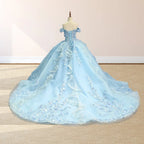 Romantic Sleeveless Beading Quinceanera Dresses with 3D Flower Appliques - Curvevia