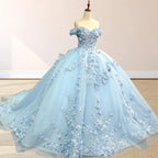 Romantic Sleeveless Beading Quinceanera Dresses with 3D Flower Appliques - Curvevia