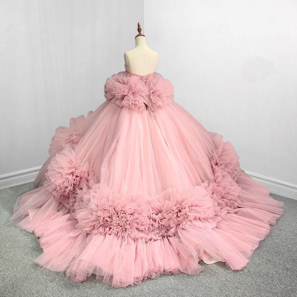 Pink Strapless Sleeveless Ball Gown Corset Quinceanera Dresses - Curvevia