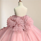 Pink Strapless Sleeveless Ball Gown Corset Quinceanera Dresses - Curvevia