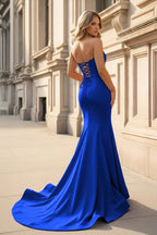 Sweetheart Mermaid Long Evening Dress with Slit - Curvevia